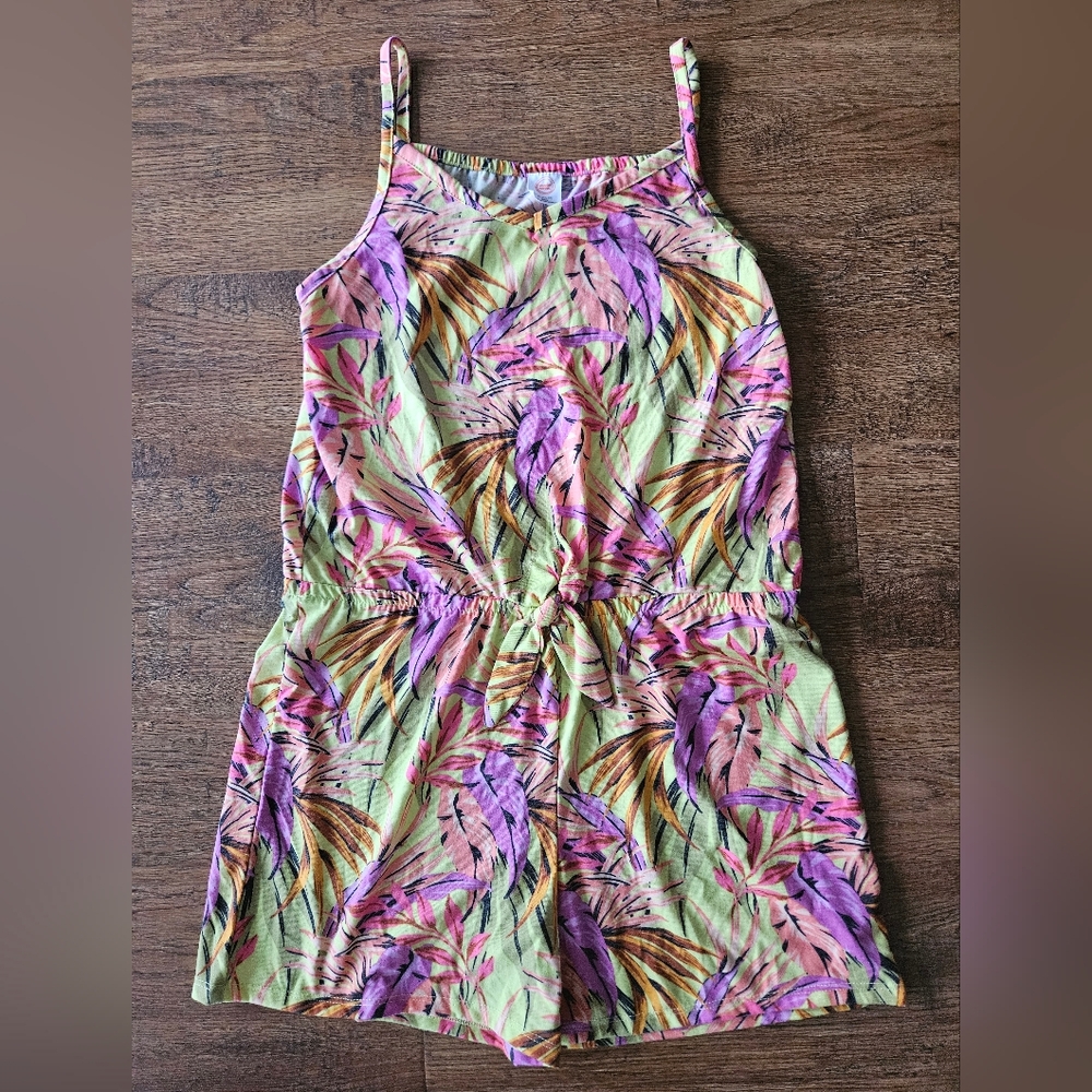 Girls Floral Print Romper, Size 14-16 XL